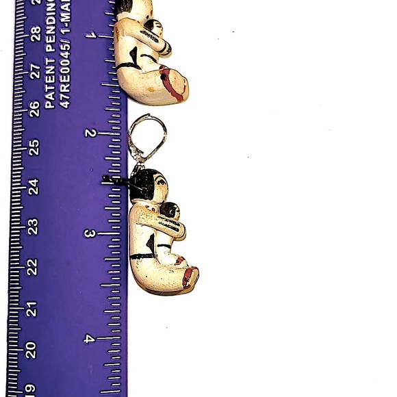 KACHINA DOLL STORYTELLER POTTERY EARRINGS INDIAN PAPOOSE MAMA HEISHI BEADS NAVAJ - Picture 2 of 3